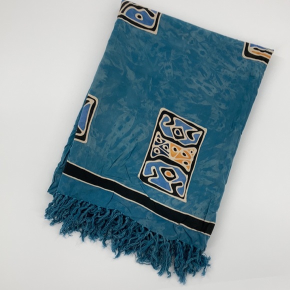 Fringed Island Sarong Swimsuit Coverup OS - Picture 1 of 6